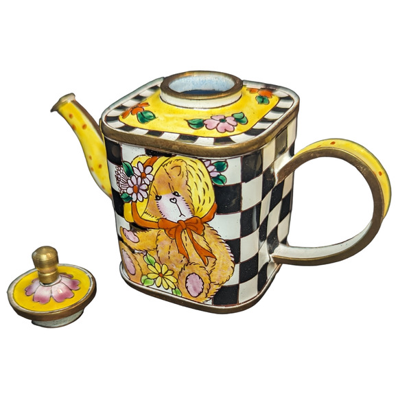 Kelvin Chen Vintage 1999 Hand-Painted Teddy Bear Miniature Teapot - Gift Wrapped - Picture 4 of 6
